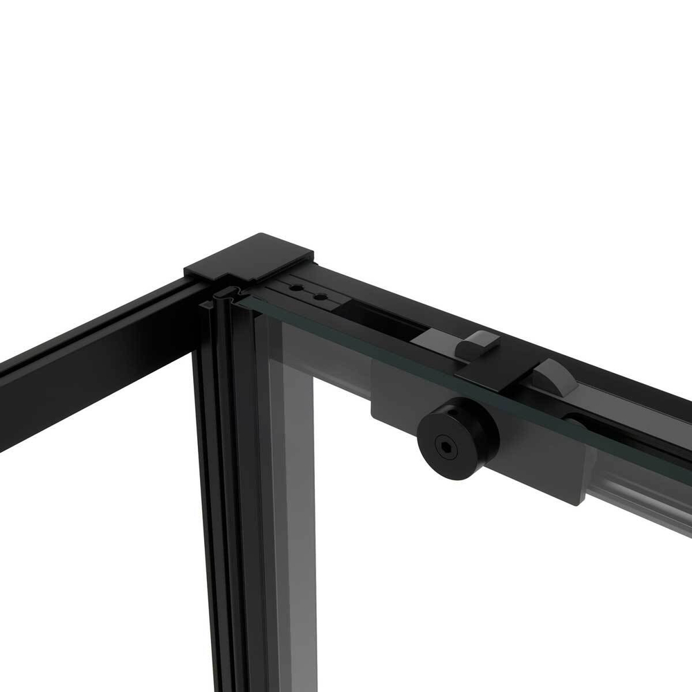 Душевой уголок Слим Софт (Slim Soft) VSR-1SS9014CLB, 1400*900, черный, стекло прозрачное,