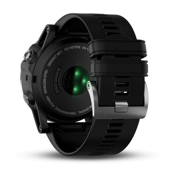 Умные часы - дайвинг компьютер Garmin Descent Mk1 Sapphire серебристые с черным силиконовым ремешком