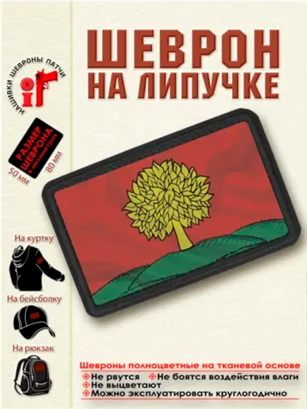 Шеврон на липучке Флаг Липецкой области dtf