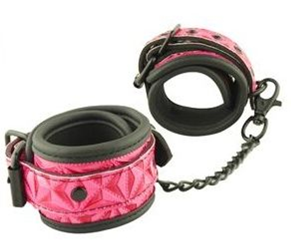 Розово-черные оковы на ноги Ankles Cuffs (Цвет: розовый с черным)