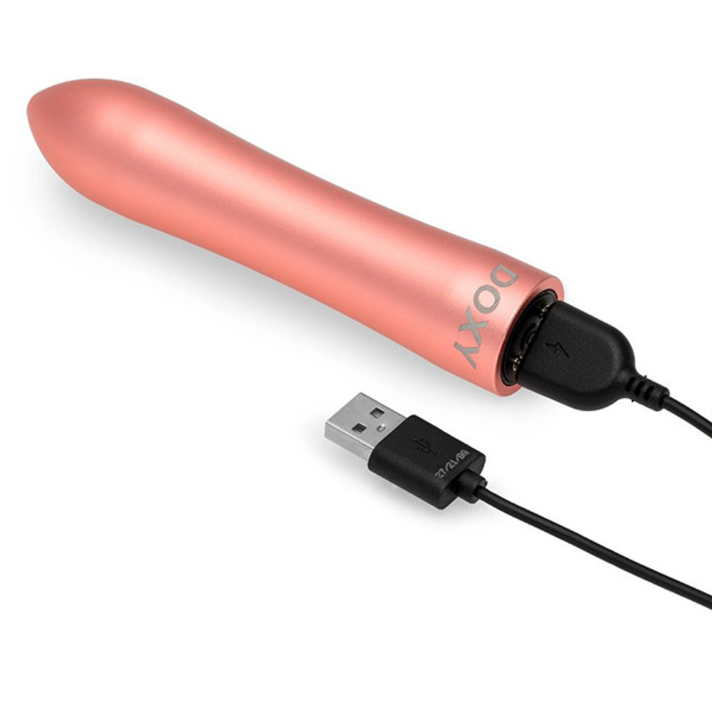 Розовая металлическая вибропуля 12см Doxy Bullet Rose Gold DXBLTRG25