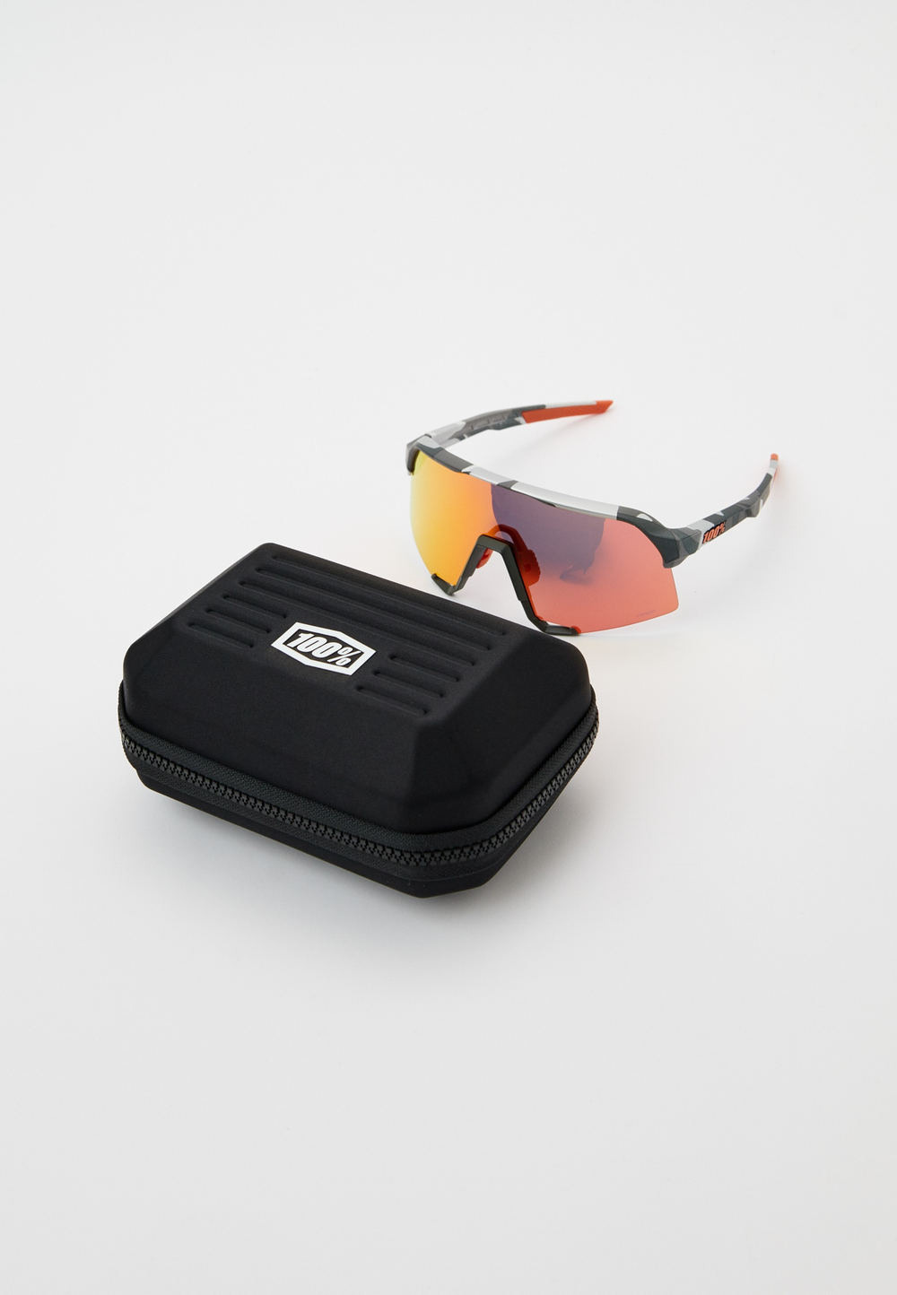 Спортивные очки 100% S3 - Soft Tact Grey Camo - HiPER Red Multilayer Mirror Lens