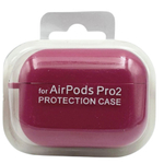 Силиконовый чехол для AirPods Pro 2 c карабином малиновый