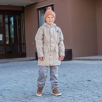 Парка демисезонная на меху "Песочный" подростковая