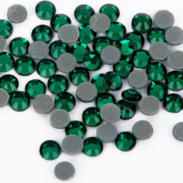 Стразы клеевые стекло 3.2 мм, 360 шт, SS12 №10 изумрудный (Emerald), Zlatka ZRTG-1272