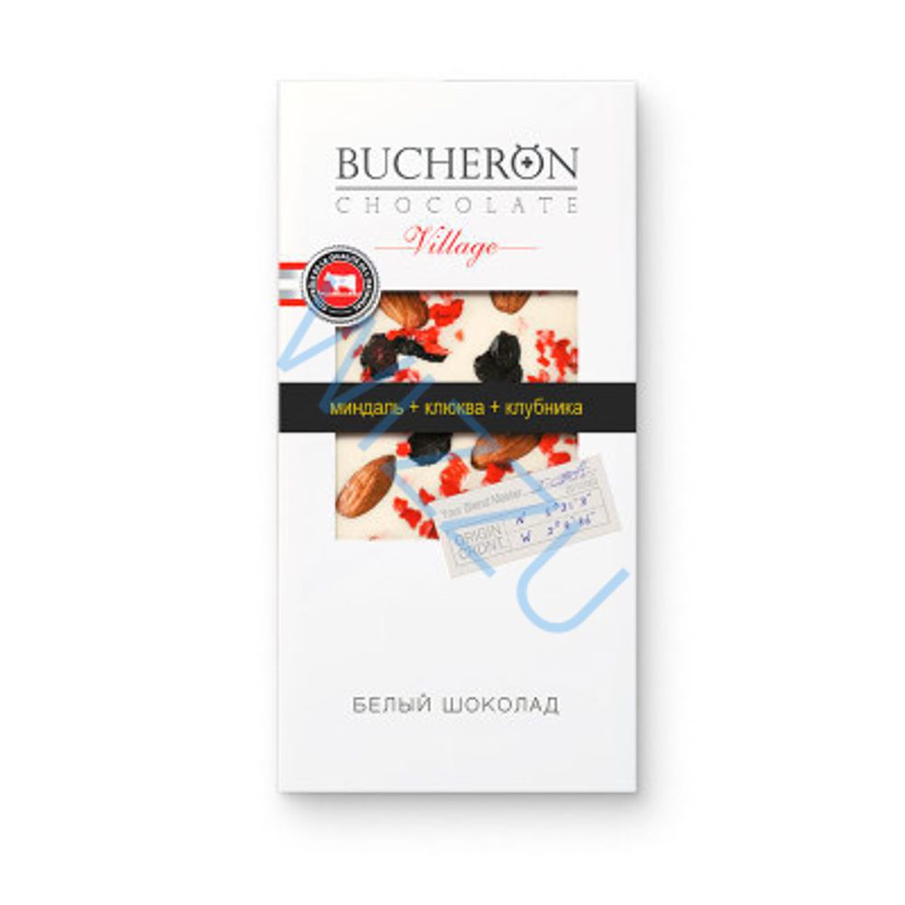 Шоколад белый Bucheron Village миндаль клюква клубника 85 г