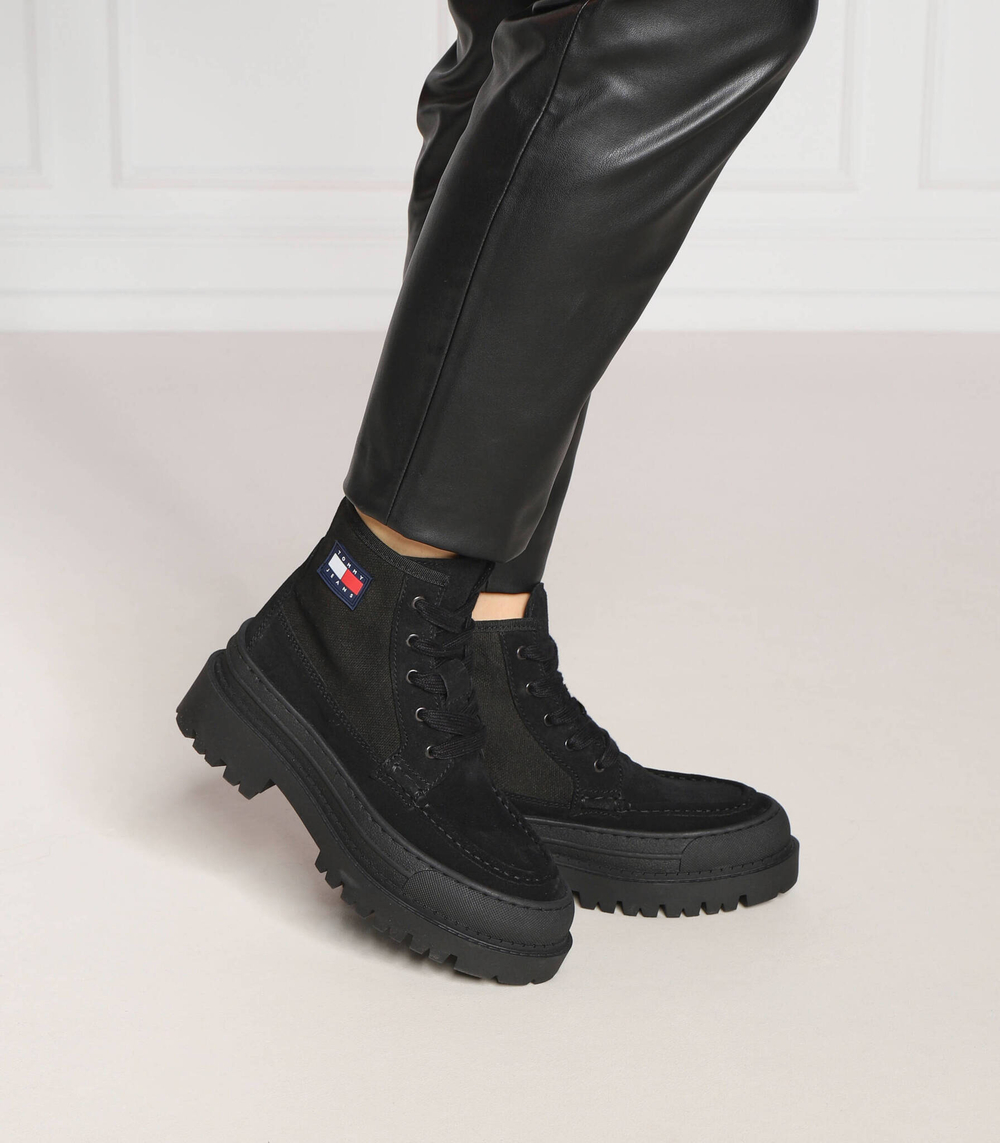 Кожаные ботильоны foxing lace up boot Tommy Jeans - черный(EN0EN01915)