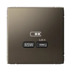 Розетка с USB C Systeme Electric ArtGallery Мокко GAL000627