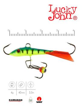 Балансир Lucky John FIN 3 с тр. 40мм/36RT блистер