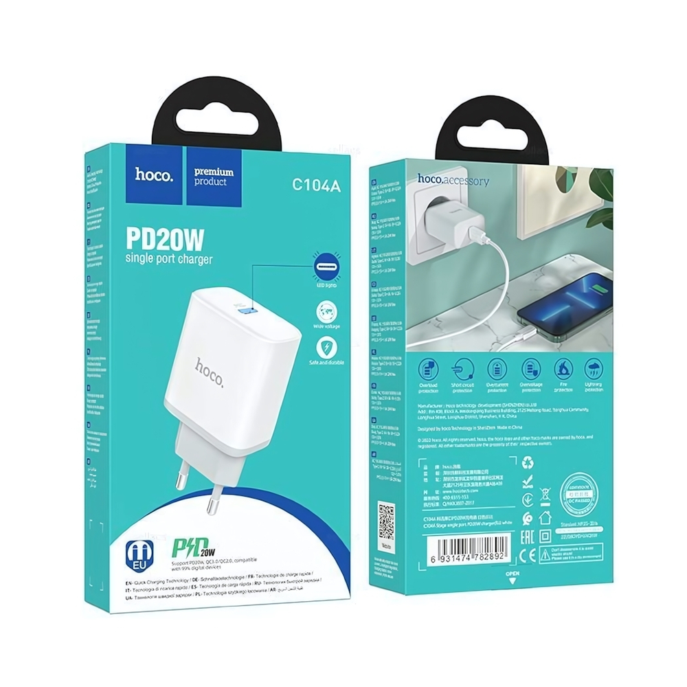 Зарядное устройство HOCO C104A PD20W Type-C White