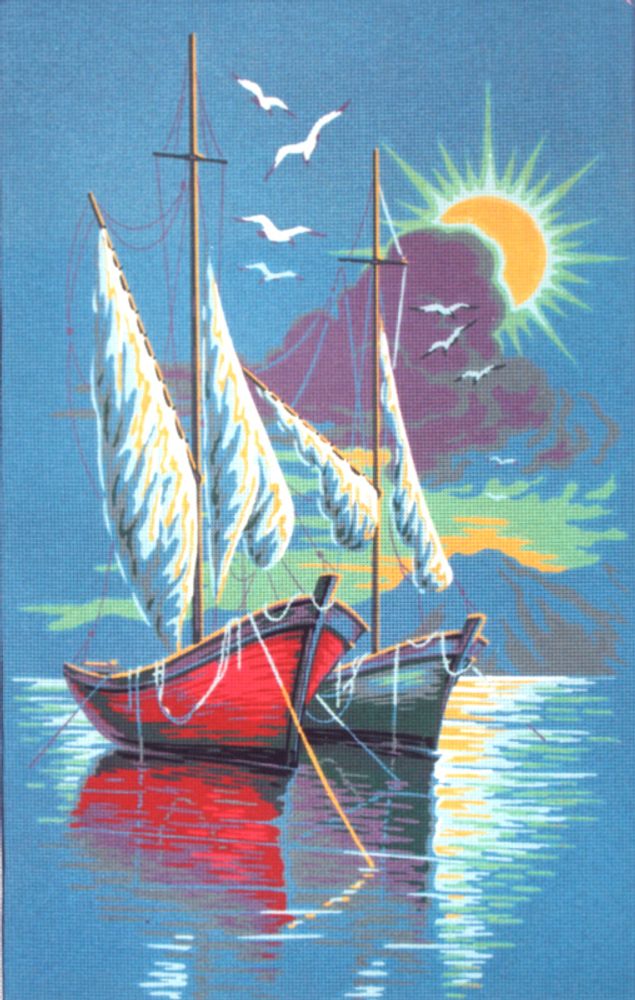 Рисунок для вышивания Soulos (канва жесткая), Алый кораблик, 60х80 см Рисунок для вышивания Soulos (канва жесткая), Алый кораблик, 60х80 см