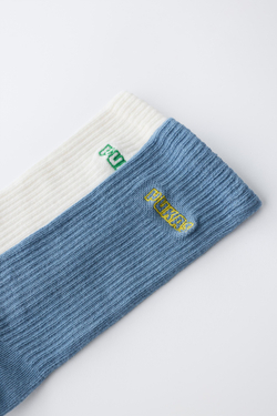 ZARA X PUKAS НАБОР ИЗ 2 ПАР ВЫСОКИХ НОСКОВ PUKAS SURF, СИНИЙ/БЕЛЫЙ