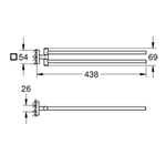 Держатель для полотенца GROHE Start Cube, двойной, поворотный (40976000)