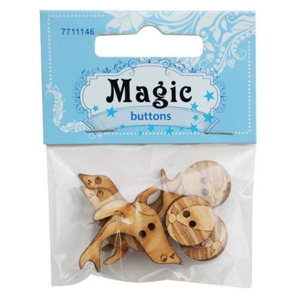 Украшения декоративные: пуговицы Морские котики, 6 шт, Magic Buttons BBL010-MX-P2