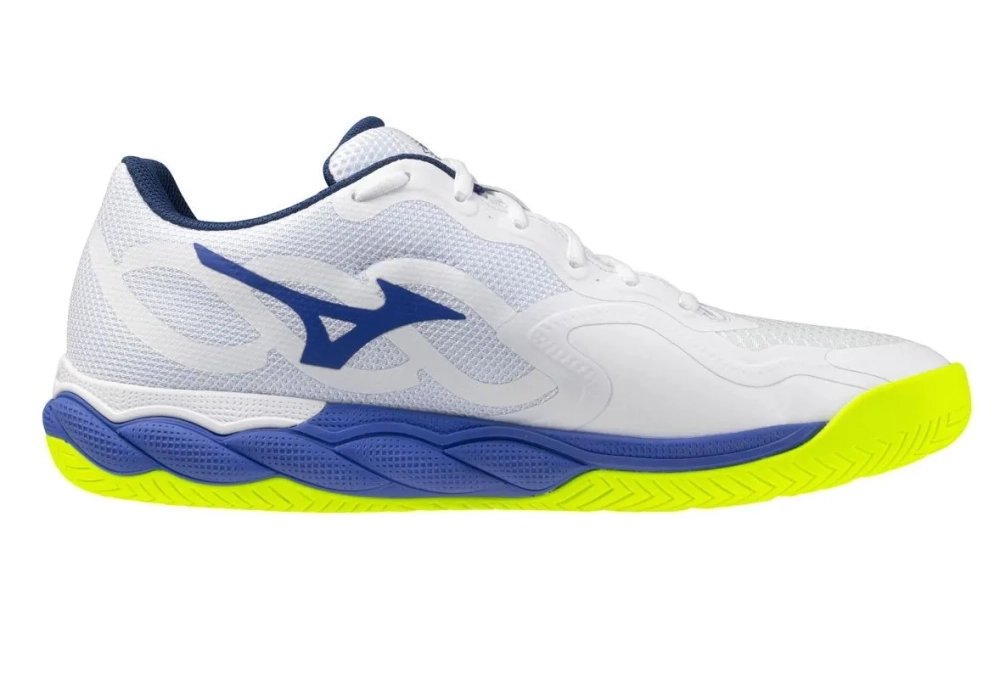 Теннисные кроссовки Mizuno Wave Enforce Court AC - white/dazzling blue/light yellow