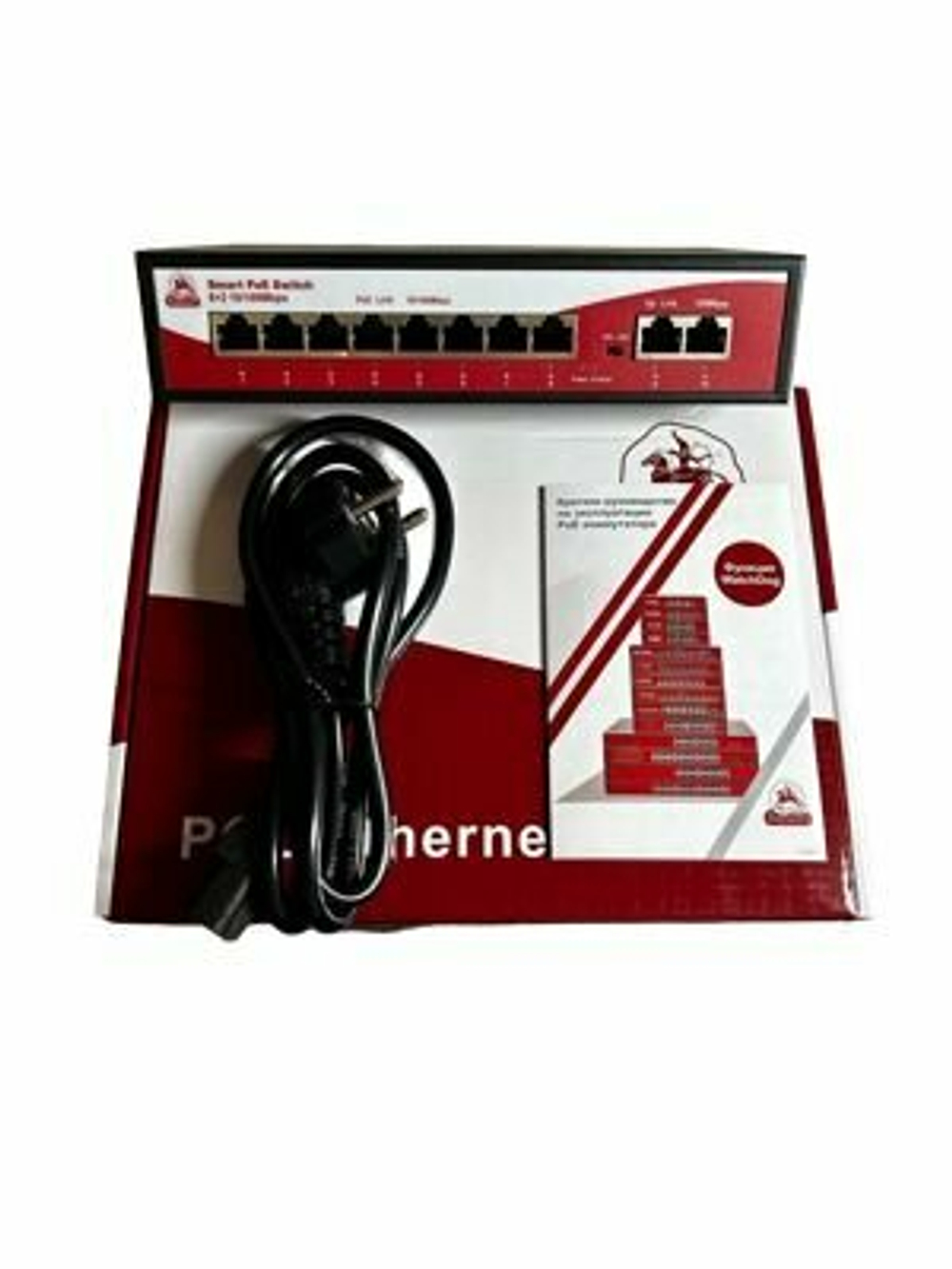 Коммутатор Sarmatt SR-PS0821GBL PoE, 10 LAN-портов, 2 uplink, 8 PoE-портов