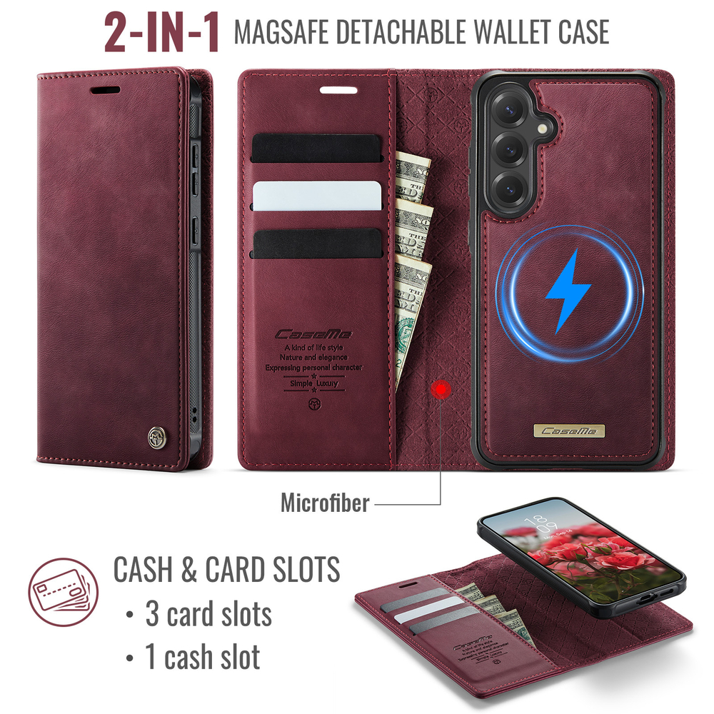 Чехол-кошелек CaseMe 2 in 1 MagSafe Samsung Galaxy S24 FE