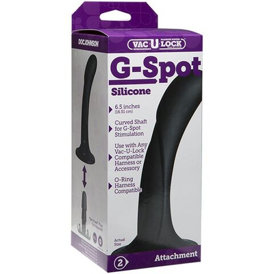 Черная изогнутая насадка Vac-U-Lock G-Spot - 16,5 см. (Цвет: черный)