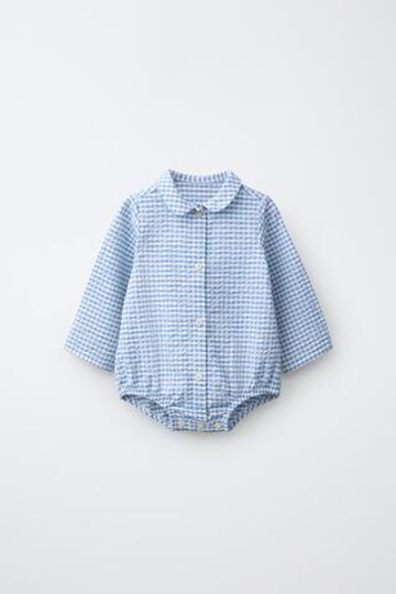 ZARA БОДИ В КЛЕТКУ ВИШИ, СИНИЙ