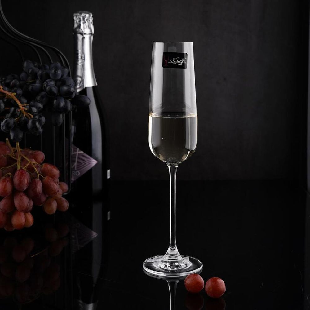 Бокал-флюте для шампанского 265 мл хр. стекло Bistro "Edelita" d 4,2/5,3 см h25,2 см P.L. [6]
