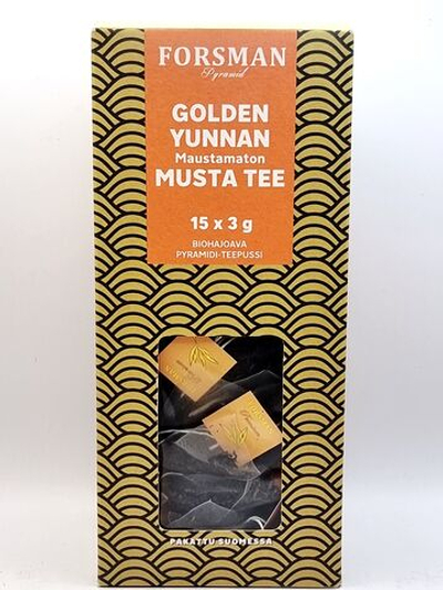 Чай черный Forsman Tee "Colden Yunnan" в пирамидках15х3 г (из Финляндии)