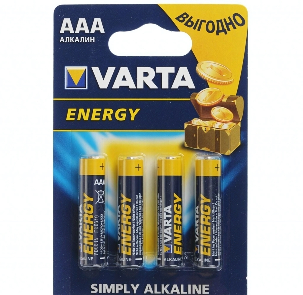 Элемент питания Varta LR03 BL/4 Energy (комплект 4 шт)
