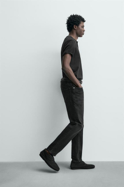 ZARA БАЗОВЫЕ ДЖИНСЫ SLIM FIT, УГОЛЬНЫЙ