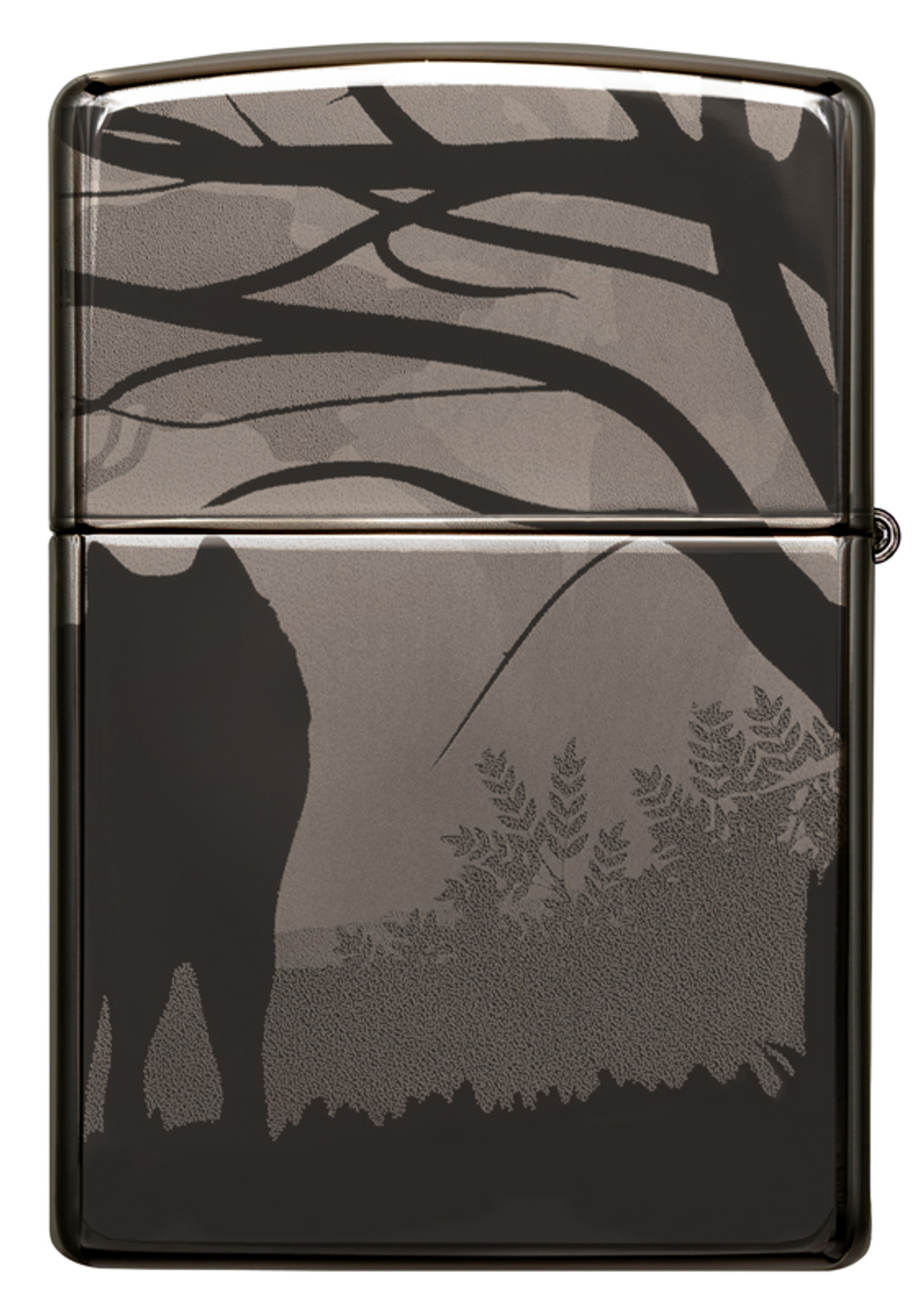 Зажигалка Zippo Classic, покрытие Black Ice®, латунь/сталь, чёрная, глянцевая