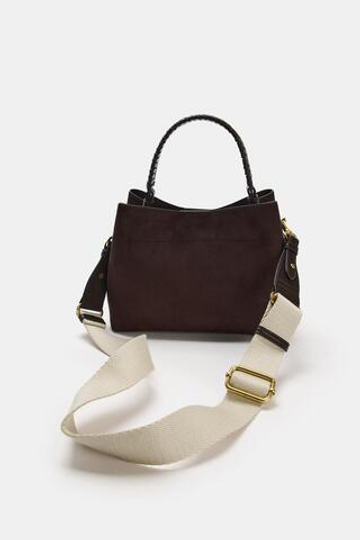 ZARA ПЛЕТЕНАЯ МИНИ-СУМКА, КОРИЧНЕВЫЙ
