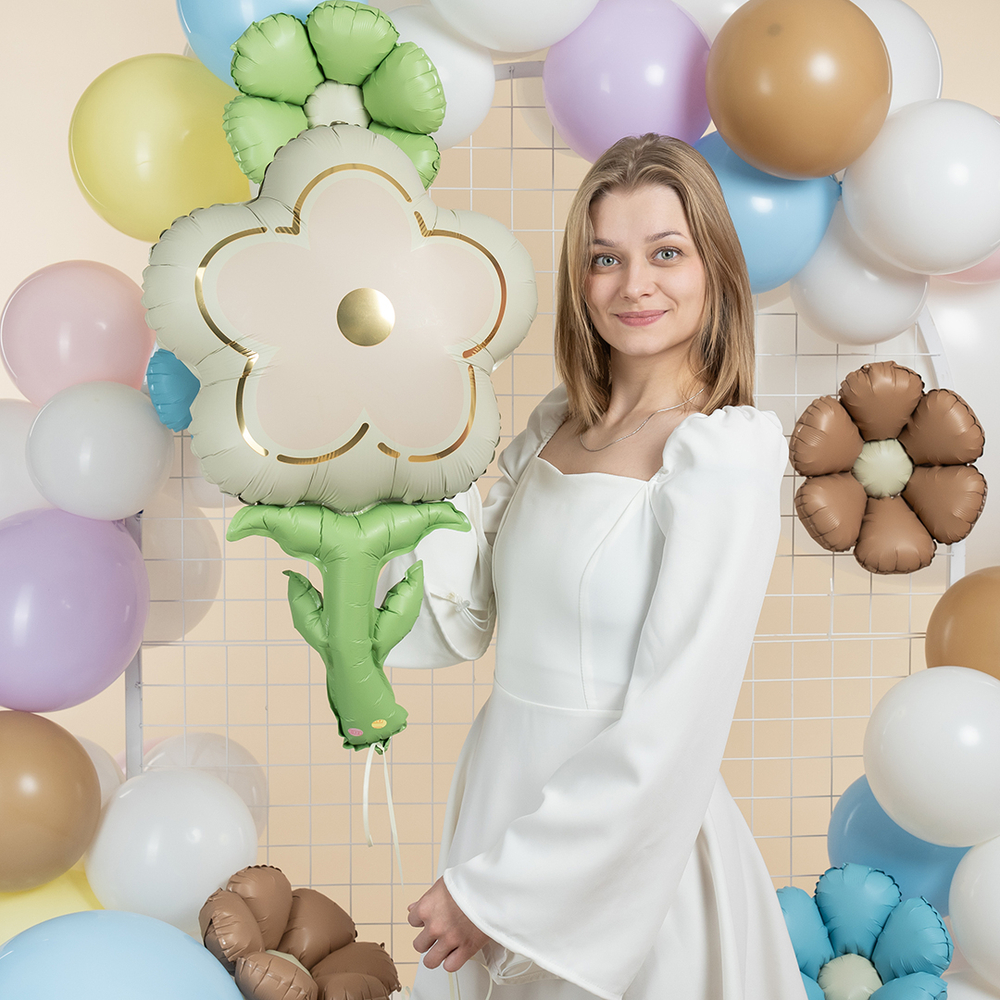Шар Цветок Кремовый (33''/84 см)