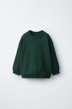 ZARA ОДНОТОННАЯ ТОЛСТОВКА, БУТЫЛОЧНО-ЗЕЛЕНЫЙ