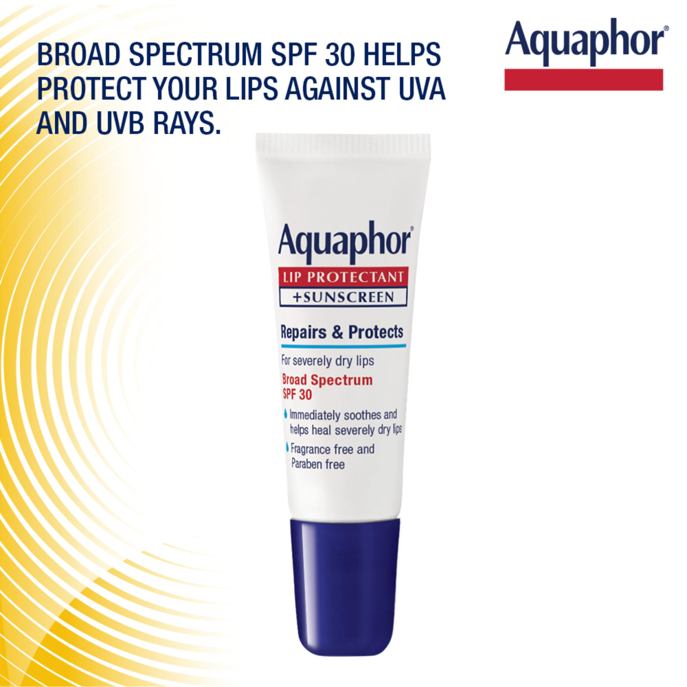 Aquaphor, Средство для защиты губ и солнцезащитное средство, SPF 30, без отдушек, 2 тюбика по 10 мл (0,35 жидк. унц.)
