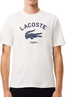 Теннисная футболка Lacoste Signature Print Cotton - white