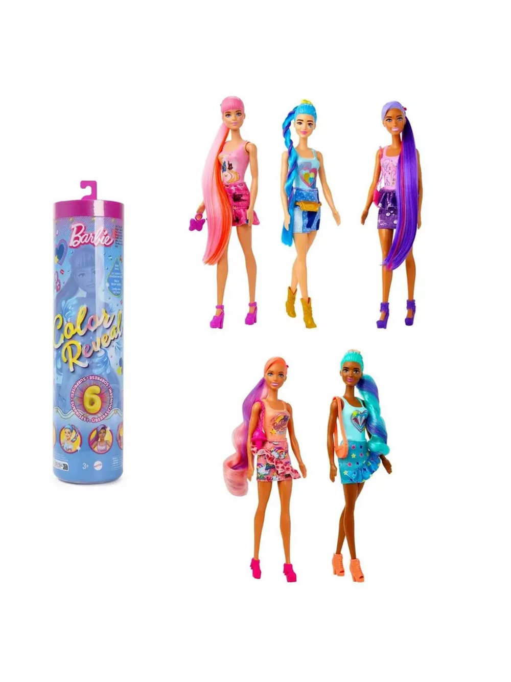 Кукла Барби колор ревил «Джинсовый стиль» Barbie Color Reveal Totally Denim HJX55 | кукла-сюрприз меняет цвет 3+