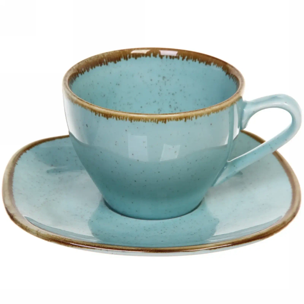 Чайная пара «Tiffany Blue» (кружка 220мл+блюдце)