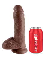 Коричневый фаллоимитатор 8 Cock with Balls - 21,3 см. (Цвет: коричневый)