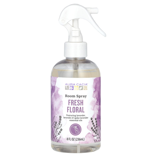Aura Cacia, спрей для помещений, со свежестью и цветками, 236 мл (8 жидк. унций)