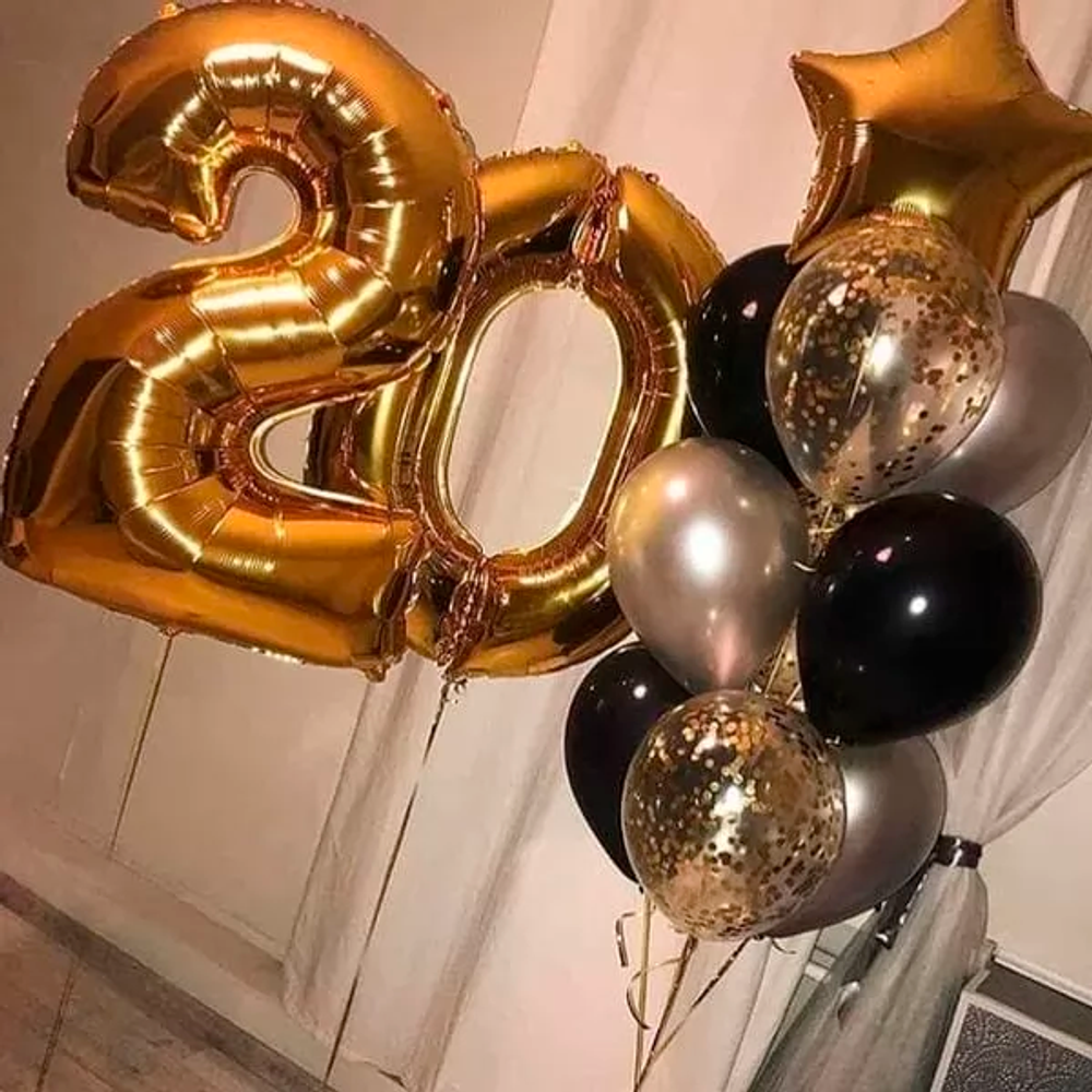 Композиция из шаров на 20 лет Элегантная Композиция из шаров на 20 лет Элегантная
