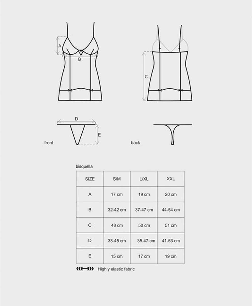 Белая сорочка с кружевом Bisquella Chemise SM (42-44) (Цвет: белый, бежевый)