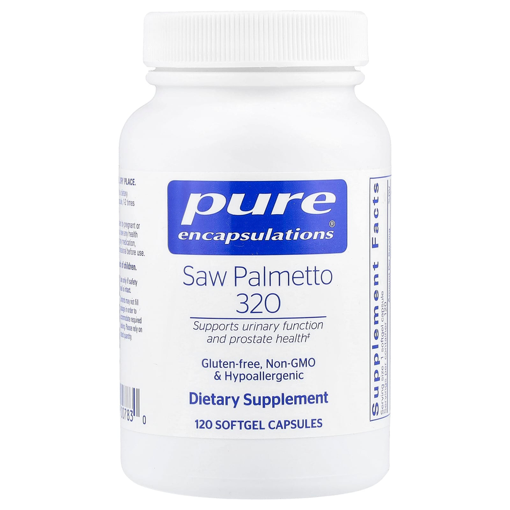 Pure Encapsulations, Saw Palmetto 320, 120 мягких капсул (320 мг в каждой капсуле)