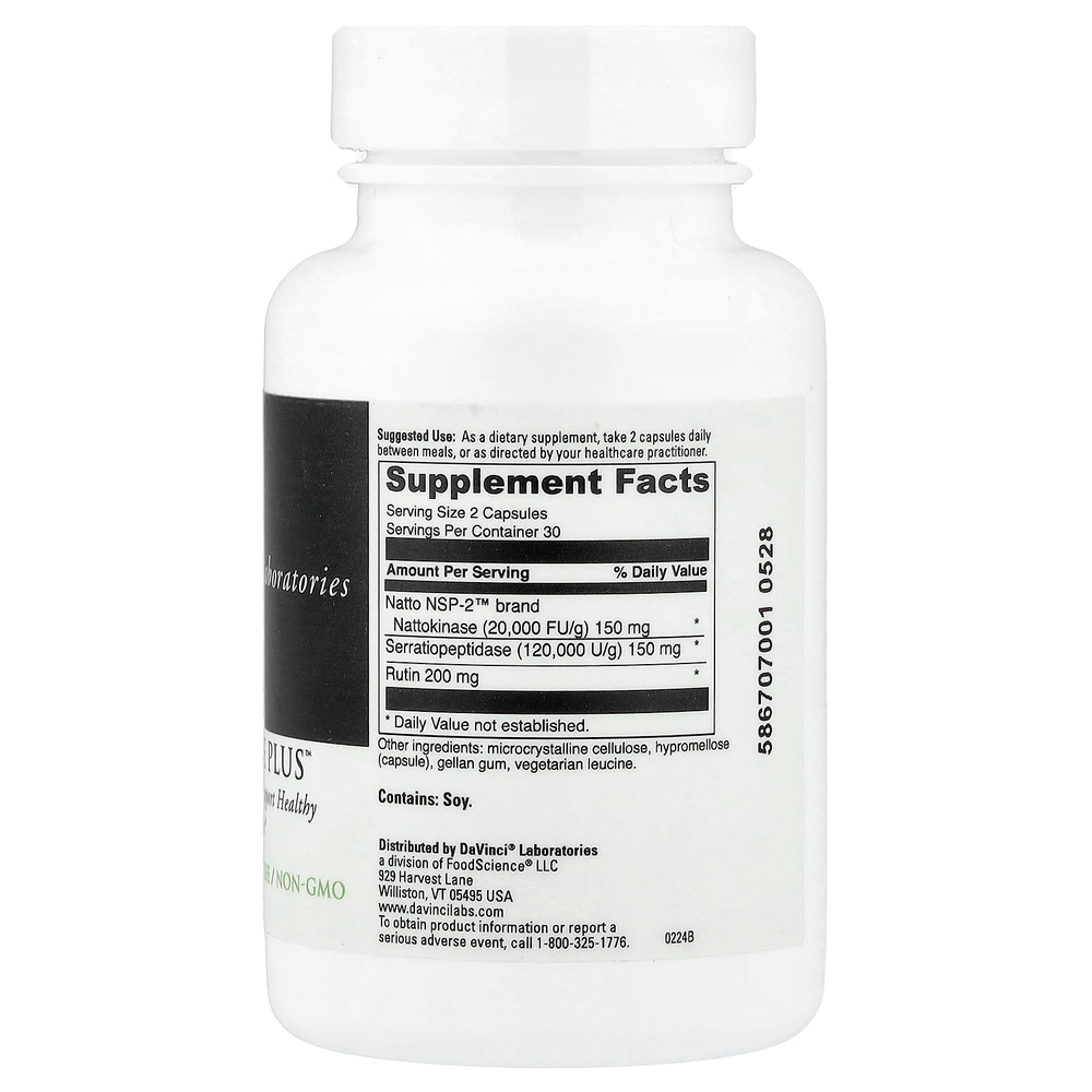 DaVinci Laboratories, Nattokinase Plus™, 60 капсул
