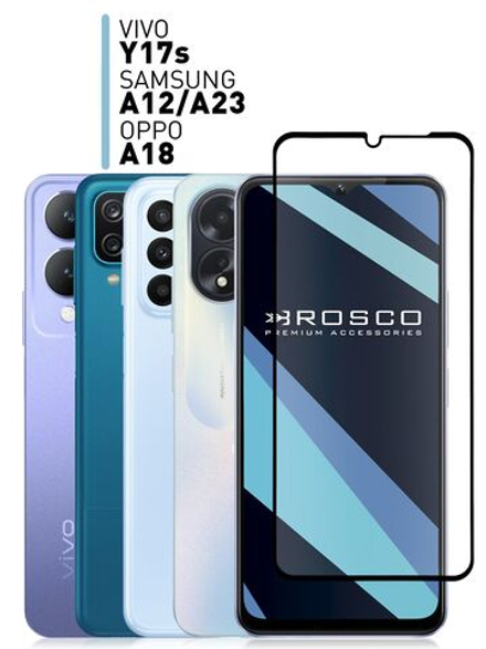 Защитное стекло ROSCO для Vivo Y17s (арт.VV-Y17S-FSP-GLASS-BLACK )