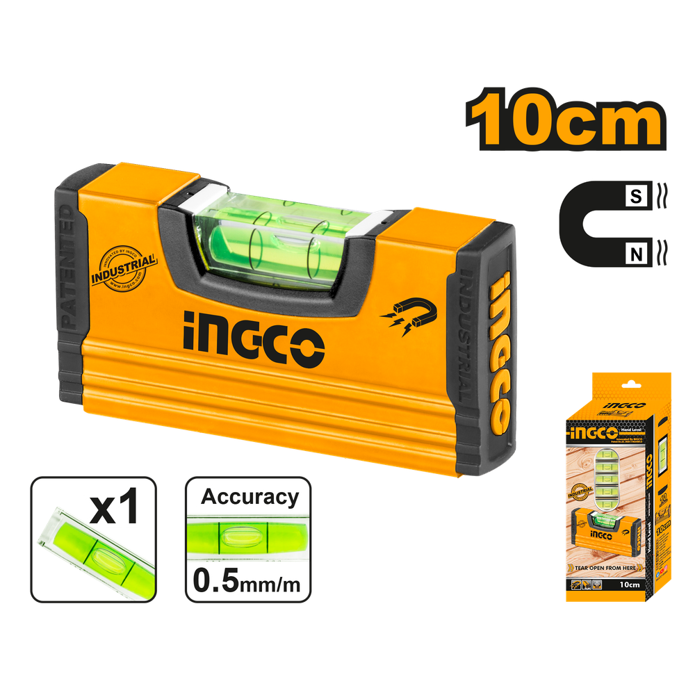 Строительный алюминиевый уровень мини INGCO HMSL03101 INDUSTRIAL 100 мм Строительный алюминиевый уровень мини INGCO HMSL03101 INDUSTRIAL 100 мм