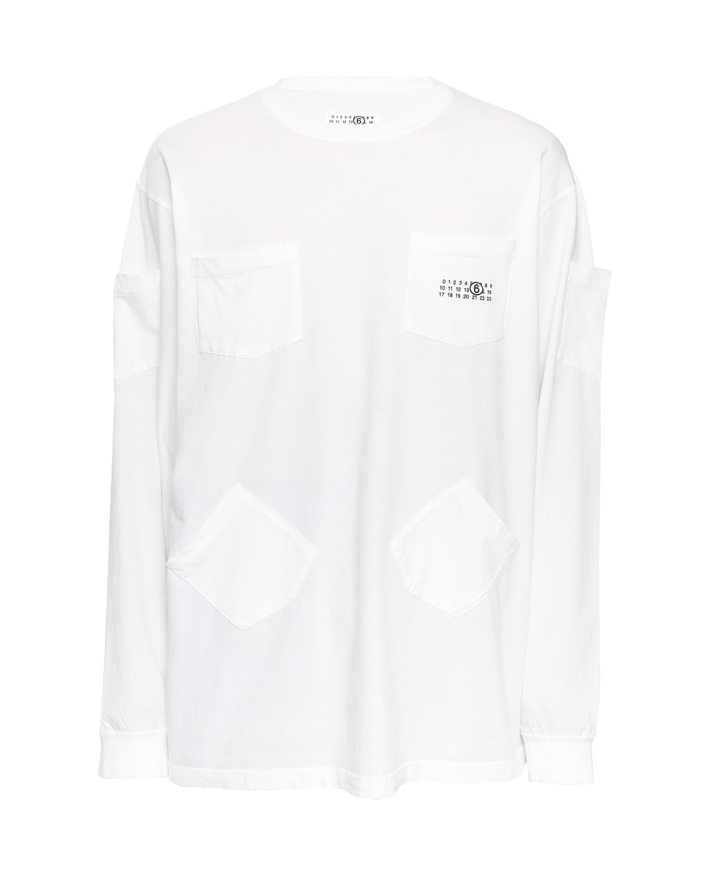 MM6 MAISON MARGIELA ЛОНГСЛИВ С КАРМАНАМИ МУЖСКОЙ БЕЛЫЙ