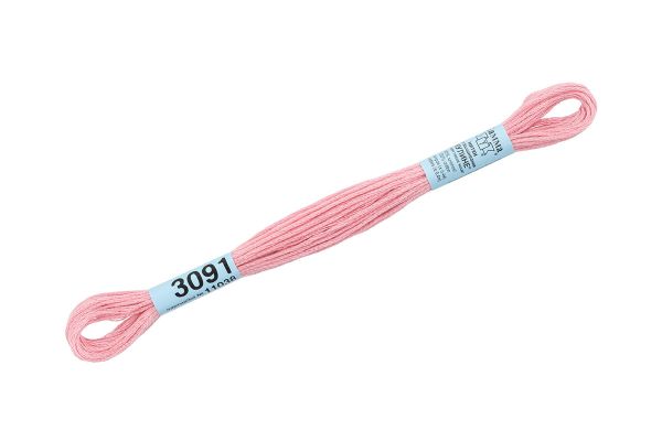 Мулине Gamma 100% хлопок, цв.3091 бл.розовый, 24 мотка по 8 метров