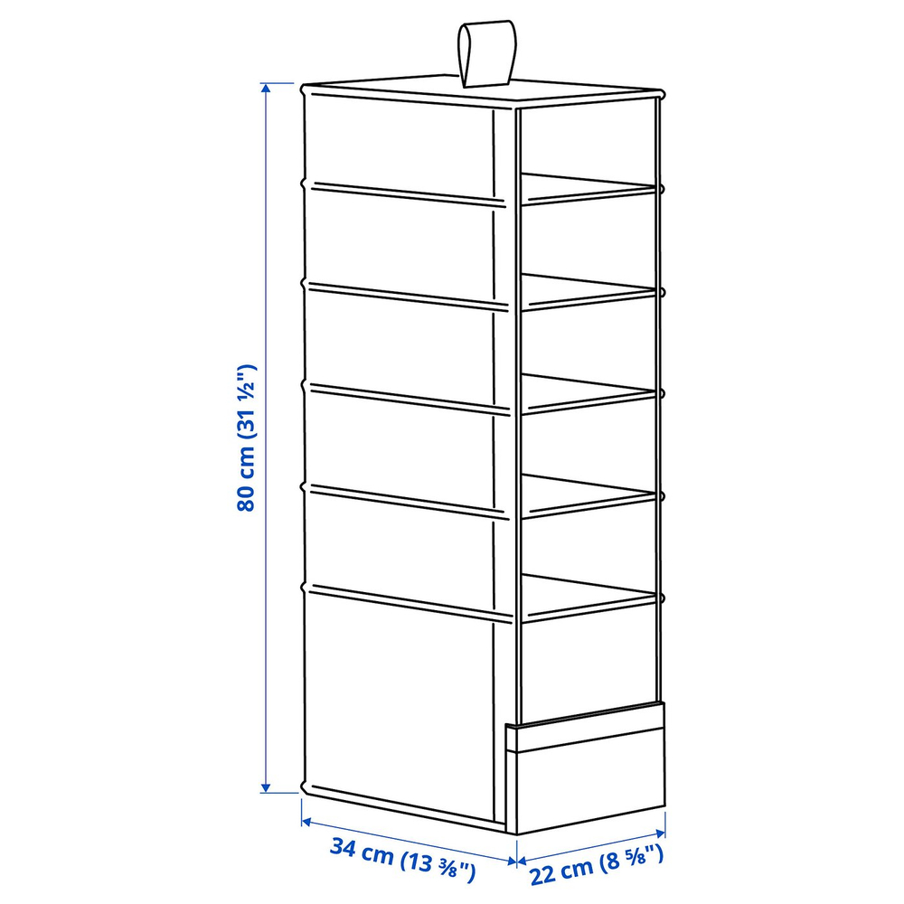 IKEA PURRPINGLA  (ИКЕА ПУРРПИНГЛА)  -  Полка подвесная - ткань/бежевая 22x34x80 см