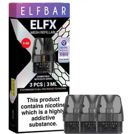 Elf Bar ELFX Replacement Pods (3ml, 0.6ohm)