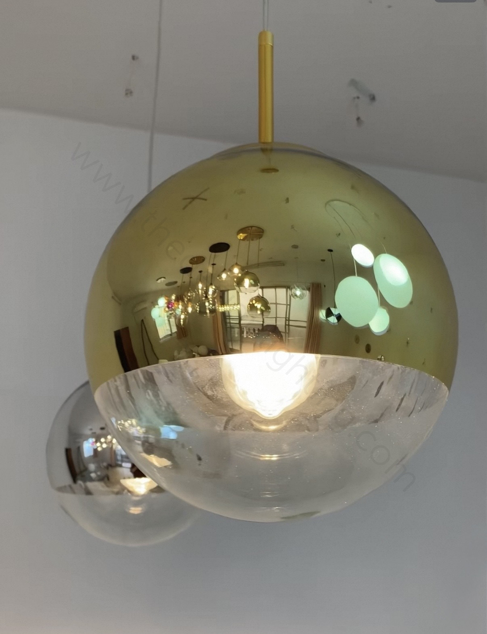 Pendant design lamp Mirror Ball by Tom Dixon (Gold)