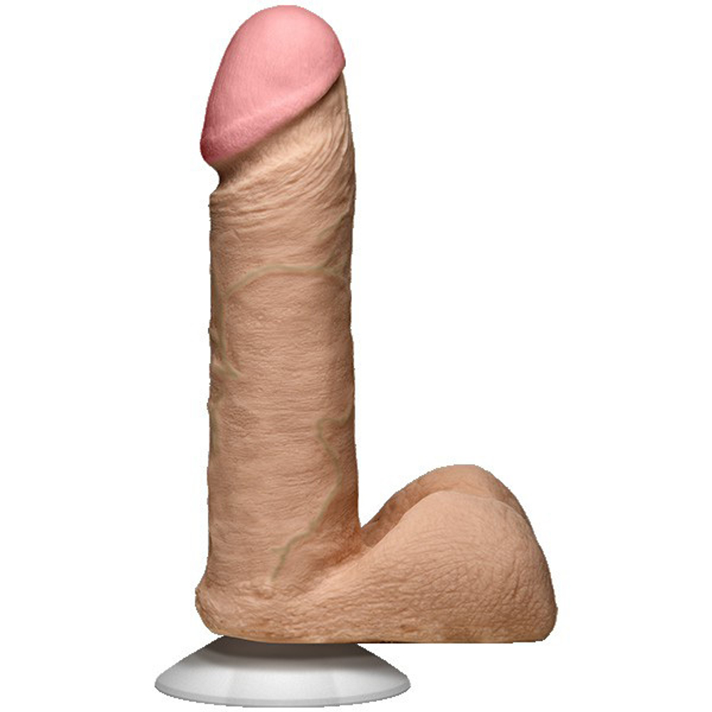 Телесный фаллоимитатор-реалистик 18,4см с мошонкой на присоске Doc Johnson Ultra Skin 6 Realistic Cock 0276-01-BX