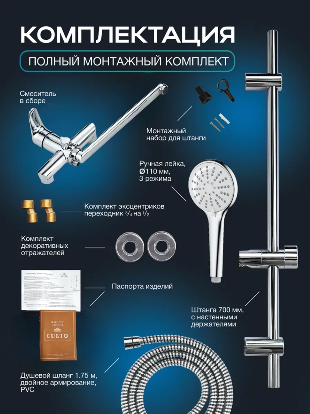 Душевой гарнитур для ванны Culto Resolute